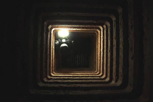 Camera inspection inside a chimney flue